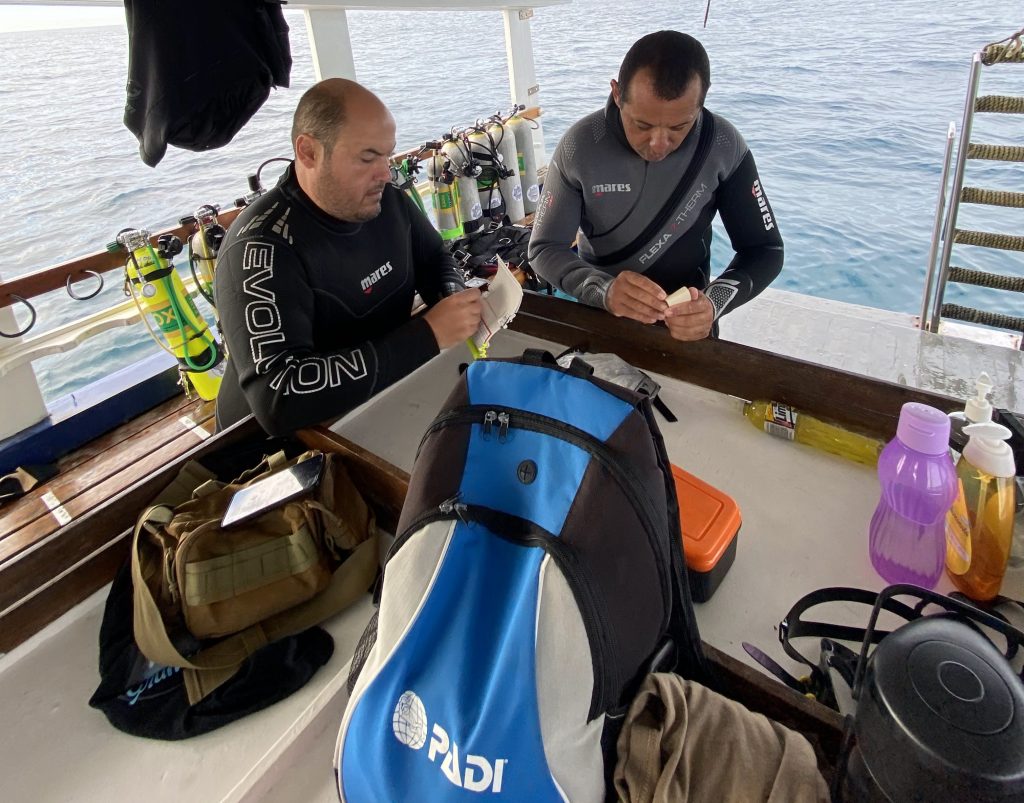 Planejamento do Mergulho Tec a bordo do Acqua Sub